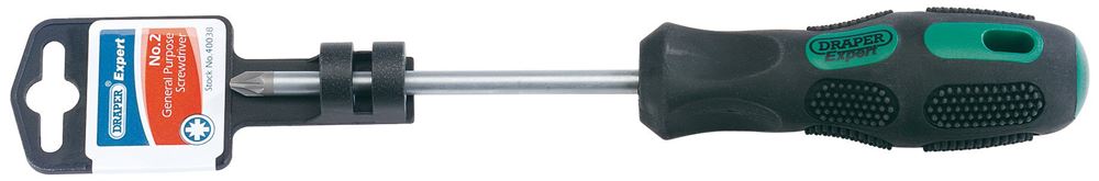 40038 Draper Expert Expert PZ Type General Purpose Screwdriver, No.2 x 100mm 970PZ General Purpose Screwdrivers Professional Trade DIY Workshop Gara