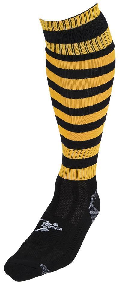 Precision Hooped Pro Football Socks Adult Black/Amber 45237