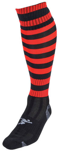 Precision Hooped Pro Football Socks Adult Black/Red 45237