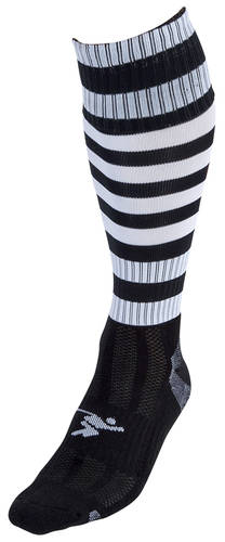 Precision Hooped Pro Football Socks Junior Black/White 45080