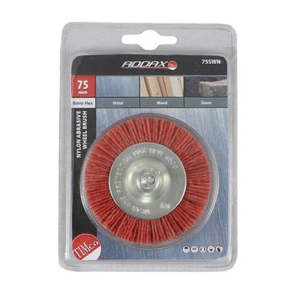 TIMCO Drill Nylon Wheel Brush 75mm Pack 1