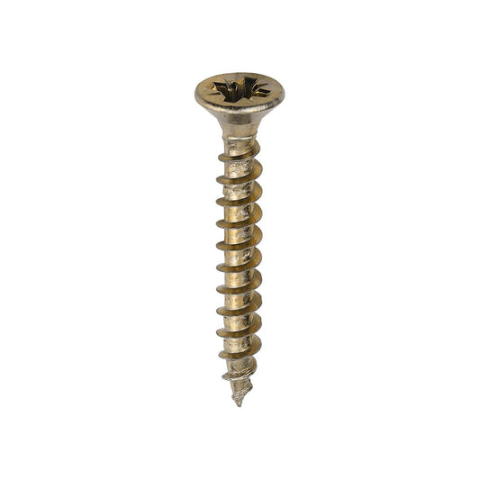 TIMCO Solo Woodscrew PZ2 CSK ZYP 4.0 x 30 Gold Pack 200