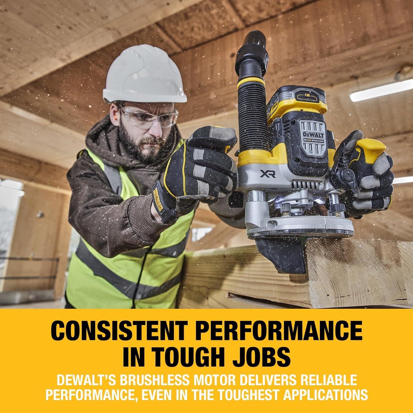 DEWALT 18V XR 1/2in Plunge Router Brushless 2x5Ah POWERSTACK DCW620H2