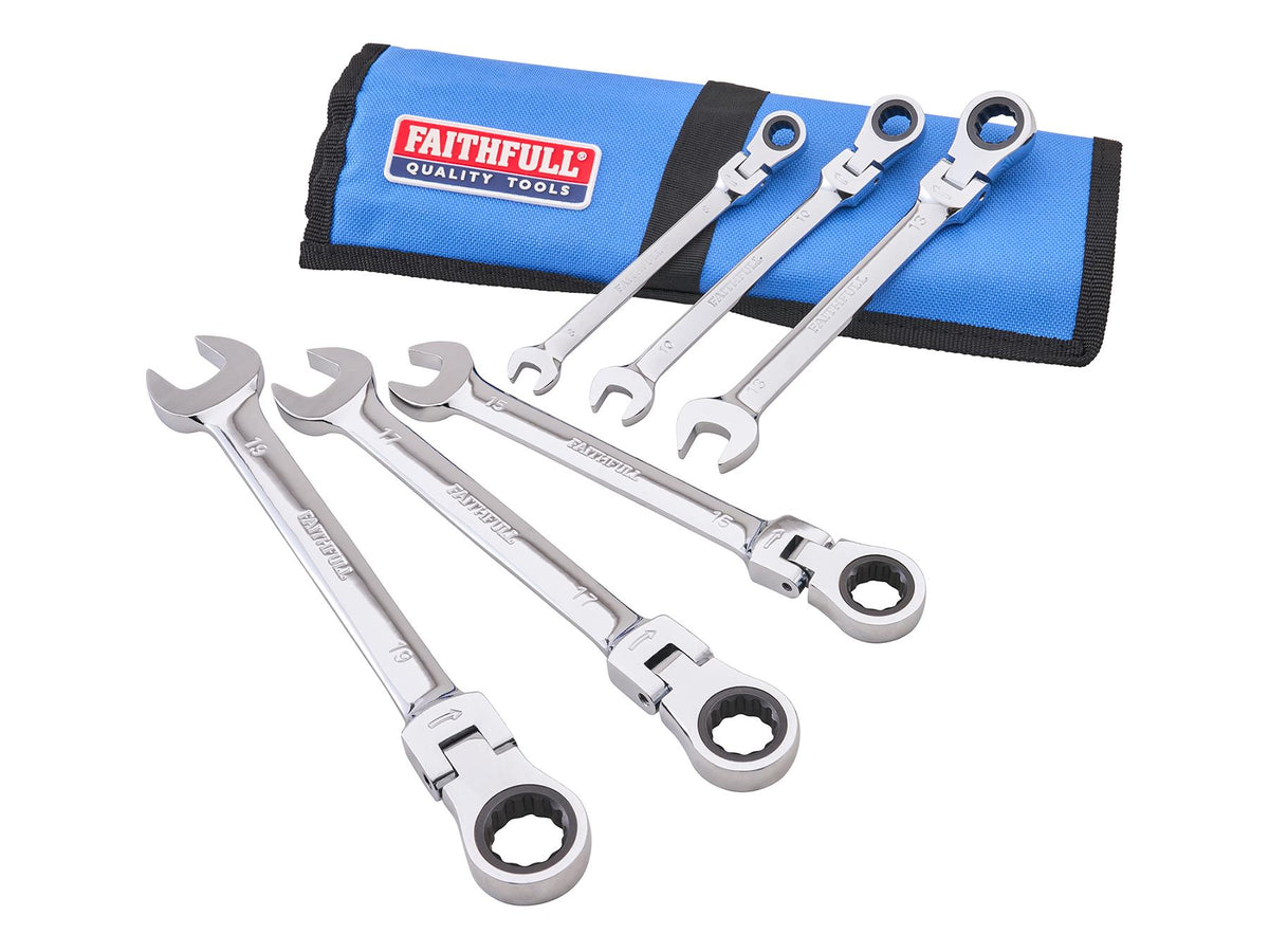 Faithfull 6 Piece Ratchet Combination Spanner Set