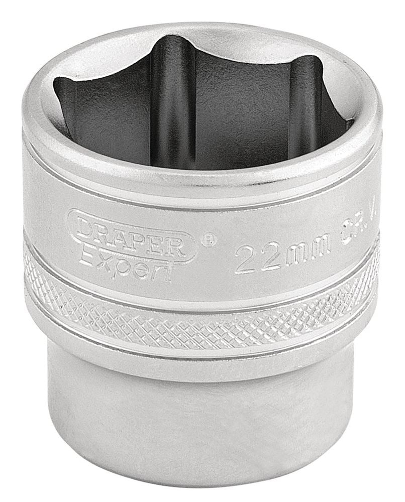 Draper 22MM 6PT SOCKET 3/8 DR-PCKD 16547 3/8" Sq. Dr. Metric Sockets (Micro Satin Chrome)