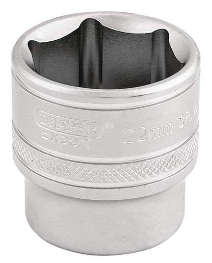 Draper 22MM 6PT SOCKET 3/8 DR-PCKD 16547 3/8" Sq. Dr. Metric Sockets (Micro Satin Chrome)