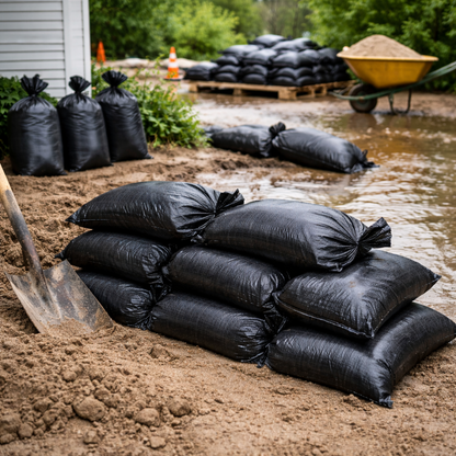 Yuzet Black Sandbag Polypropylene Woven UV Proof Rot Proof- Empty