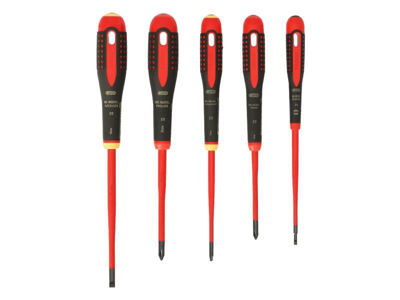 Bahco BE-9881SL BE-9881SL ERGO™ Slim VDE Insulated Screwdriver Set, 5 Piece