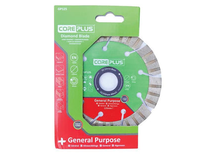 CorePlus CORDBGP125 GP125 General-Purpose Hybrid Turbo Diamond Blade 125mm