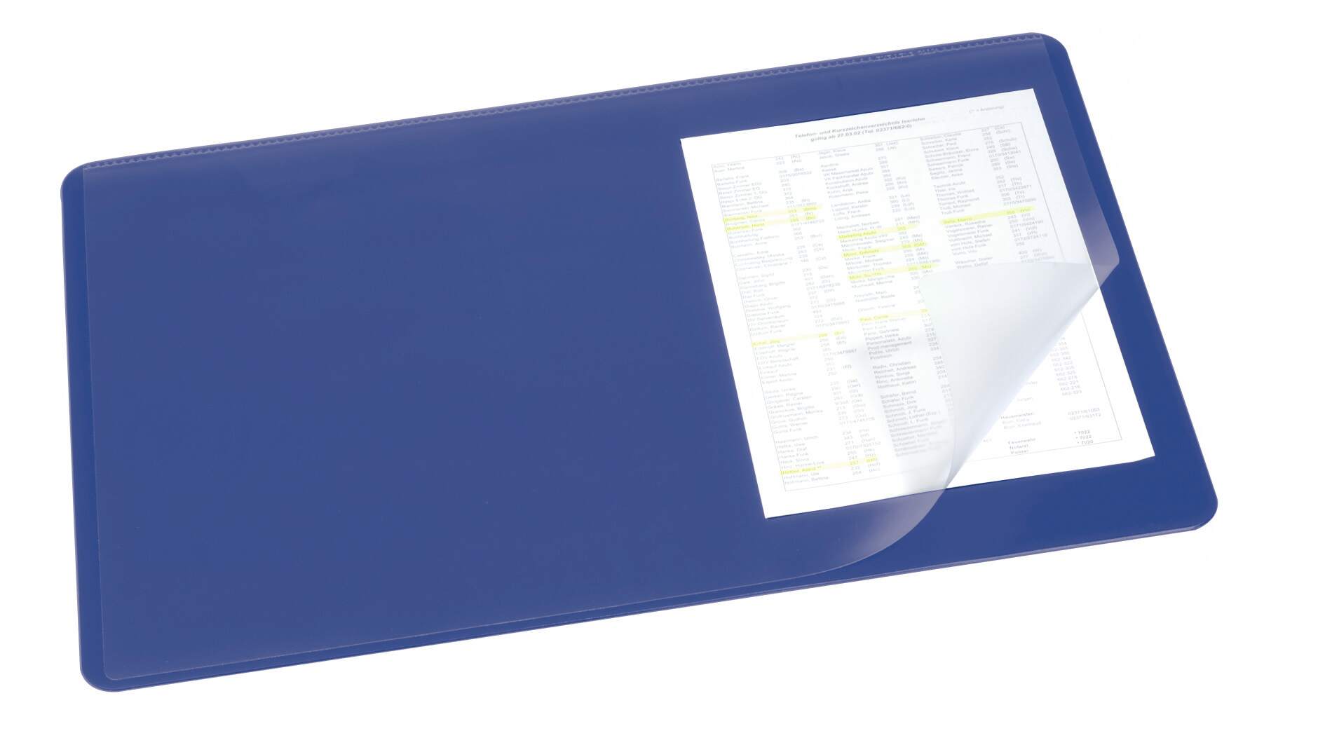 Durable Clear Overlay Non-Slip Desk Mat Notes Protector Pad | 53x40 cm | Blue