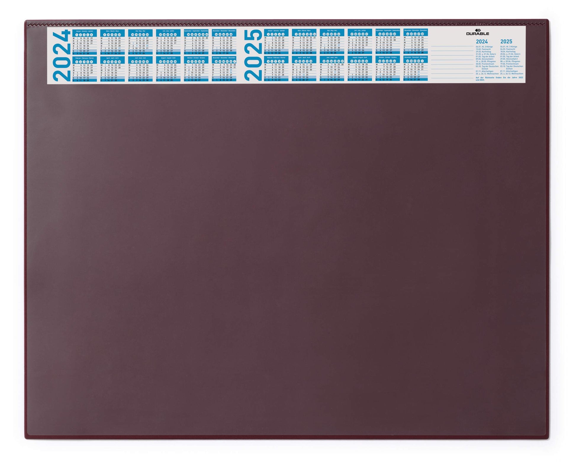 Durable Clear Overlay Calander PC Desk Pad Protector Mat | 65x52 cm | Red