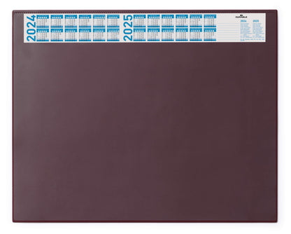 Durable Clear Overlay Calander PC Desk Pad Protector Mat | 65x52 cm | Red
