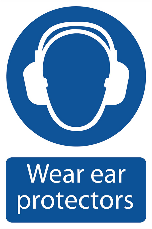 Draper WEAR EAR PROTECTORS SIGN LARGE 72063 Ear Protectors' Mandatory Sign