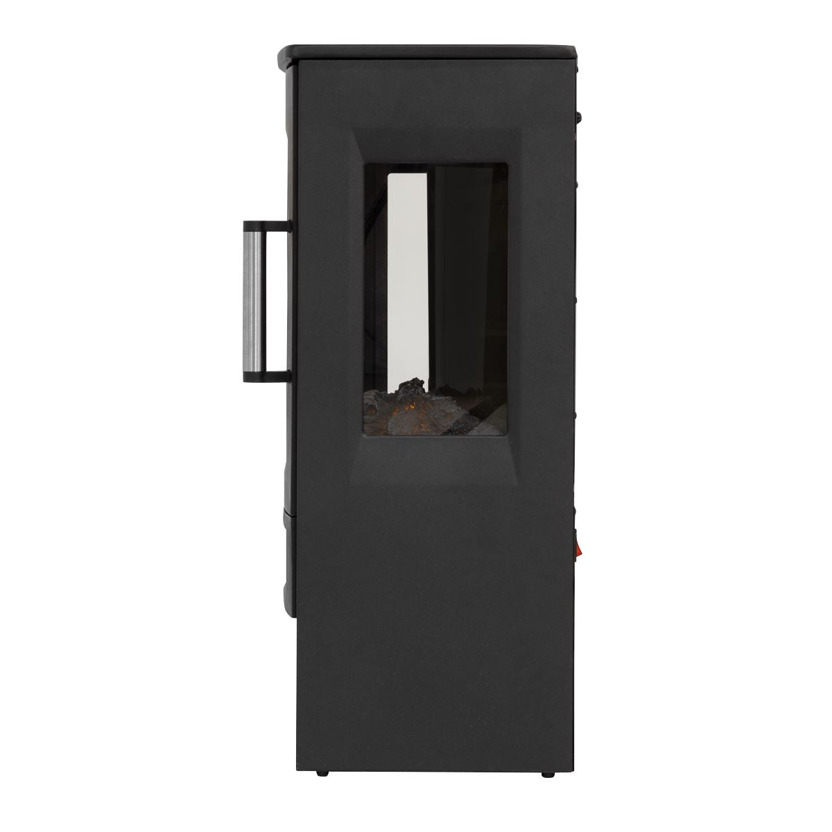 Baridi DH123 Panoramic Electric Stove Heater with LED Flame Effect & Log Storage 1800W - Black | 230V ~ 50Hz, Thermostat, Timer, Remote Control