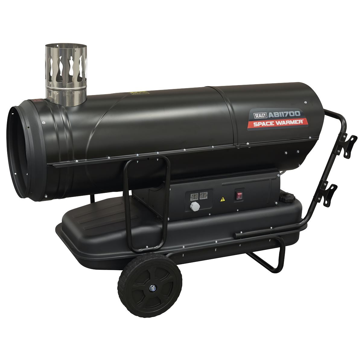 Sealey ABI1700 Space Warmer Indirect Kerosene/Diesel Heater with Wheels 170,000Btu/hr | 170,607Btu/hr(50kW), 230v~50Hz, Thermostat, Wheels