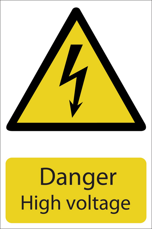 Draper DANGER HIGH VOLTAGE SIGN 72237 Danger High Voltage' Hazard Sign