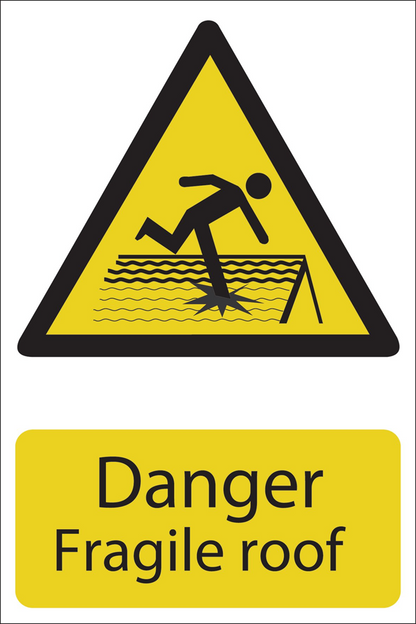 Draper DANGER FRAGILE ROOF SIGN 72395 Danger Fragile Roof' Hazard Sign