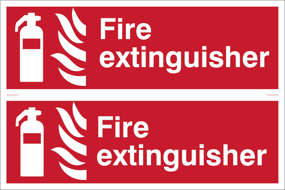 Draper FIRE EXTINGUISHER 2 SIGNS 72444 Prohibition and Fire Equipment Signs