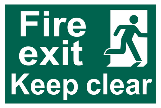 Draper FIRE EXIT KEEP CLEAR SIGN V1 72450 Fire Exit Keep Clear' Safety Sign