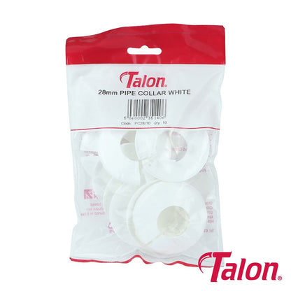 TIMCO Pipe Collar - White 28mm White Pack 10