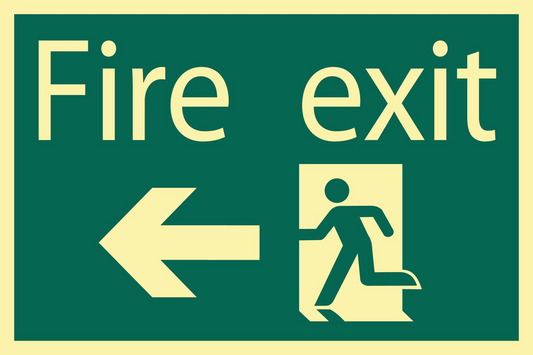 Draper FIRE EXIT ARROW LEFT SIGN V2 72721 Safe Condition Signs