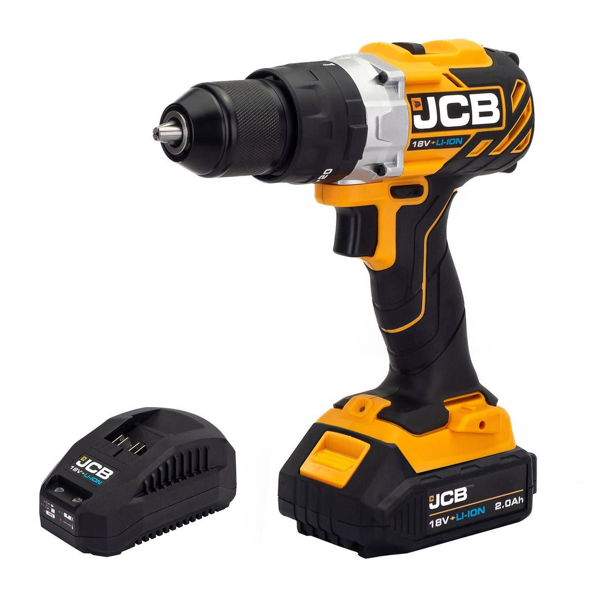 JCB 21-18BLCD-2X-B Combi Drill 2.0Ah 18V Brushless Hammer Drill Driver Cordless Drill