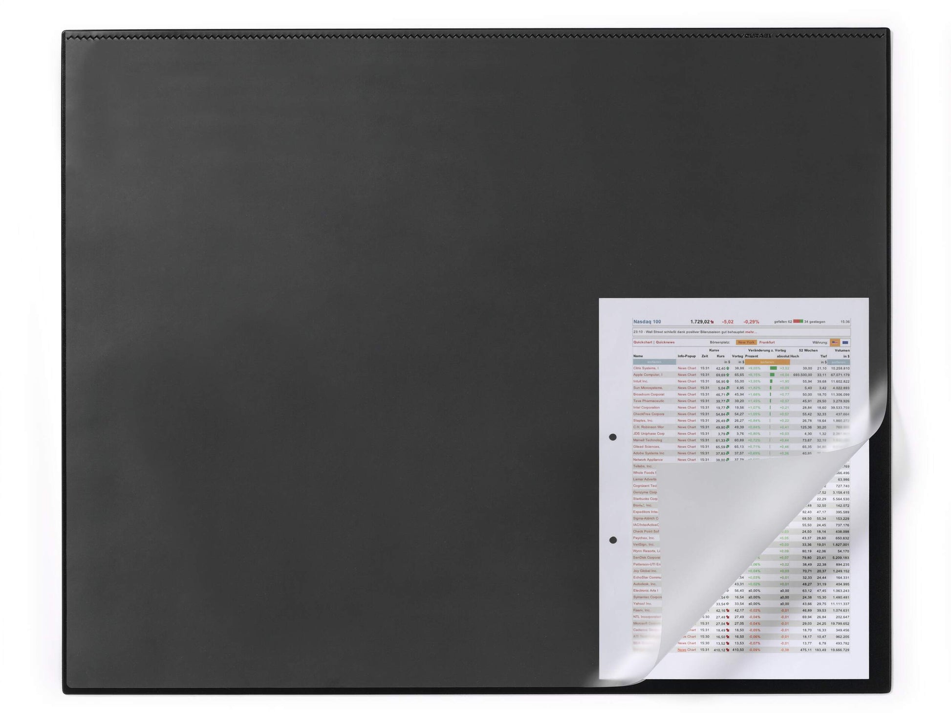 Durable Clear Overlay Edge Protector Desk Mat Pad for Notes | 65x50 cm | Black