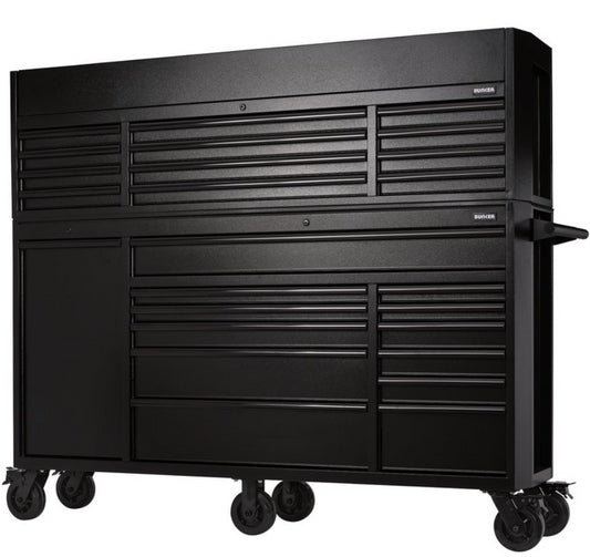 BUNKER  25 Drawer Combined Roller Cabinet and Tool Chest, 72", Black