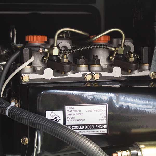 Hyundai DHY12500SE Diesel Generator 10kW 12.5kVA 230V Silenced Standby Mains Standby Portable Site Power Backup Power Portable Backup Site Power