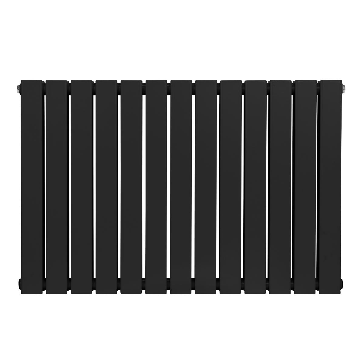 Baridi DH346 Horizontal Radiator Contemporary Double Flat Panel Design 600 x 910mm - Black | Steel | Horizontal flat panel design delivers a BTU