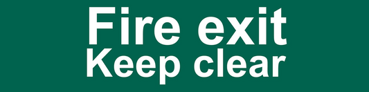Draper FIRE EXIT KEEP CLEAR TEXT SIGN 73221 Safe Condition Signs