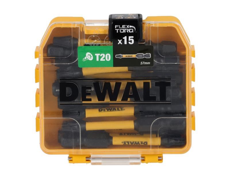 DeWalt Power Tools DT70915T FlexTORQ Bits T20 x 57mm (Tic Tac of 15) Display of 21