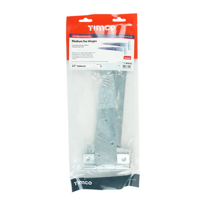 TIMCO Medium Tee Hinge Pair HDG 12" Pack 1