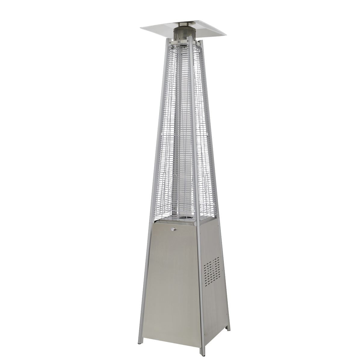 Dellonda DG99 13kW Pyramid Gas Patio Heater 13kW Commercial/Garden Use - Stainless Steel | Tip-Over Switch, Adjustable | Innovative design of Gas