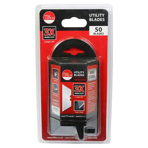TIMCO Utility Knife Blade 60 x 19 x 0.6 Pack 50