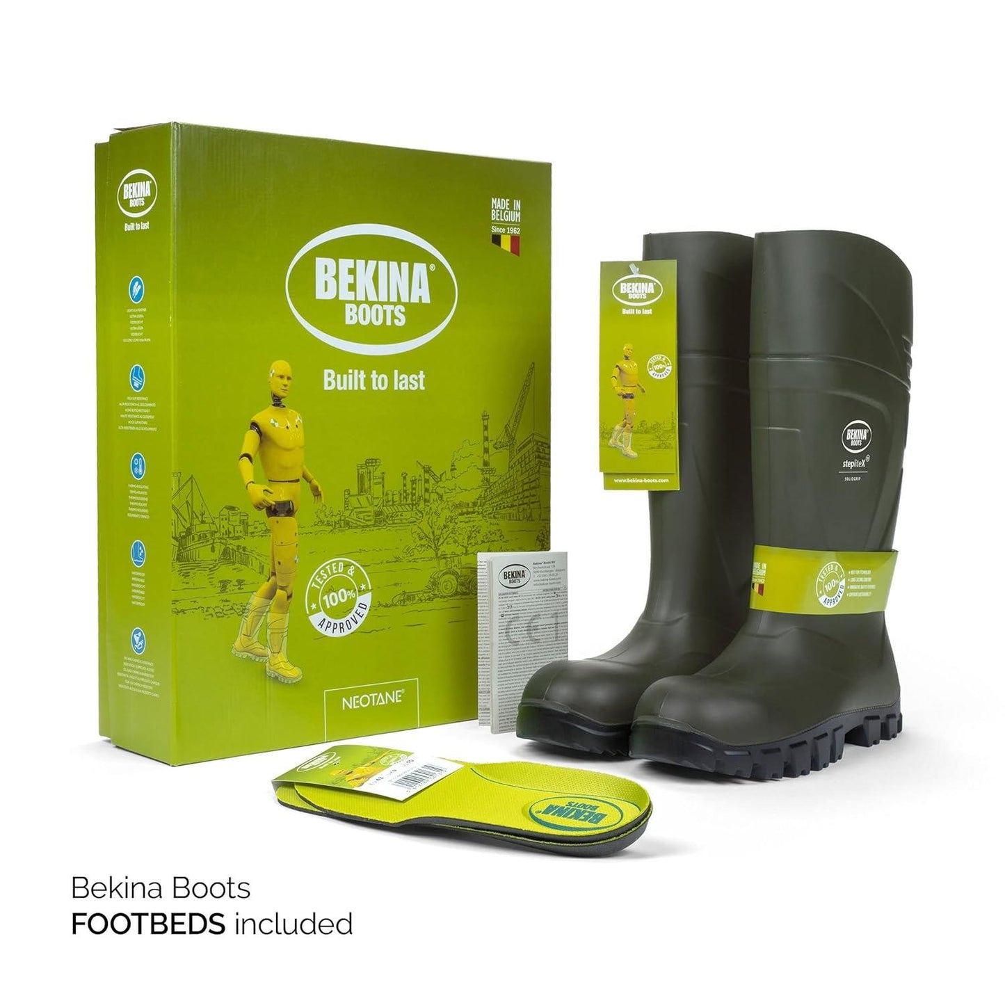 Bekina StepliteX SolidGrip Safety Wellington Boots BNXAN4P9180 S5 SRC Insulated Green