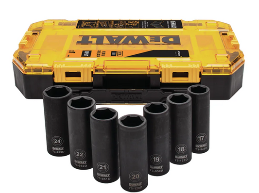 DeWalt McLaren Deep Impact Socket Set 1/2in Drive 7 Piece Heavy Duty