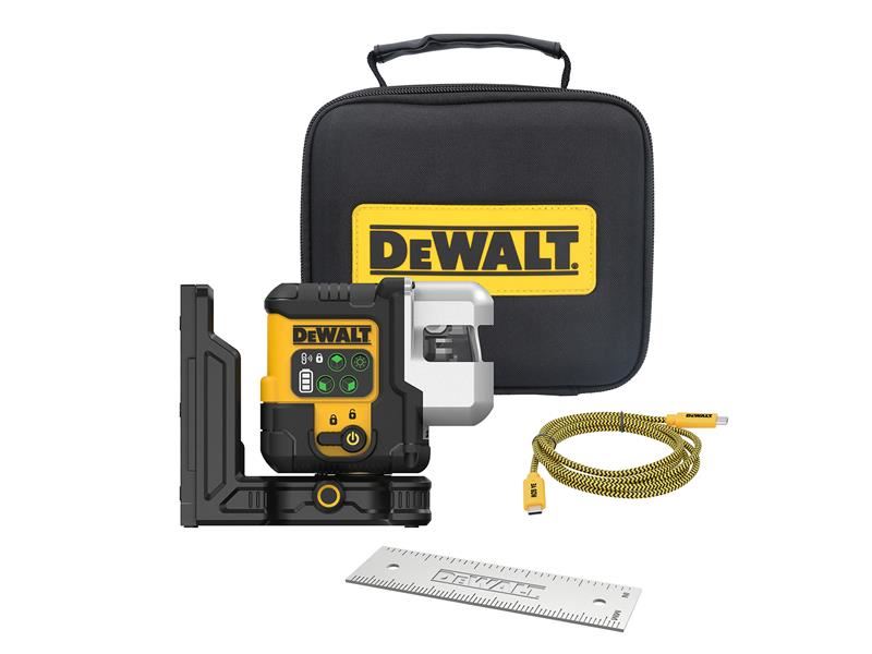 DeWalt Power Tools DCLE14301 USB 3 x 180 Degree Green Beam Laser