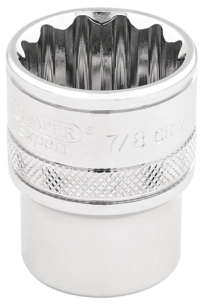 Draper 7/8 12PT.HI-TORQ SOCKET-3/8SD 49483 3/8" Sq. Dr. Imperial Sockets (Polished Chrome)