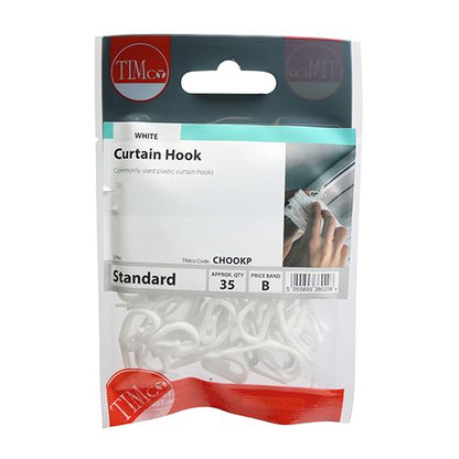 TIMCO Curtain Hooks - White White Pack 35