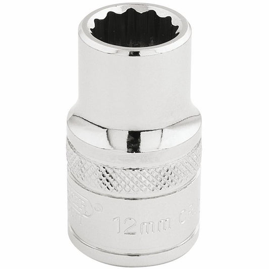 33097 Draper Expert Expert HI-TORQ 12 Point Socket, 1/2 Sq. Dr., 12mm H-MM/B 1/2 Sockets Professional Trade DIY Workshop Garage Use