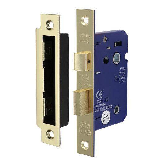 TIMCO Bathroom Lock E. Brass 65mm Pack 1