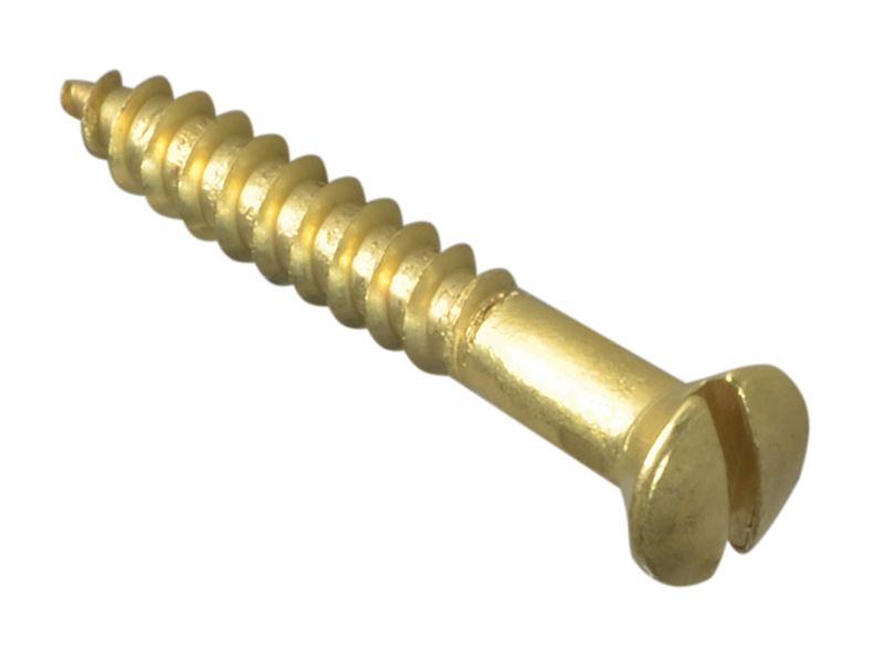 ForgeFix Wood Screw Slotted Raised Head Solid Brass 1in x 6 ForgePack 20