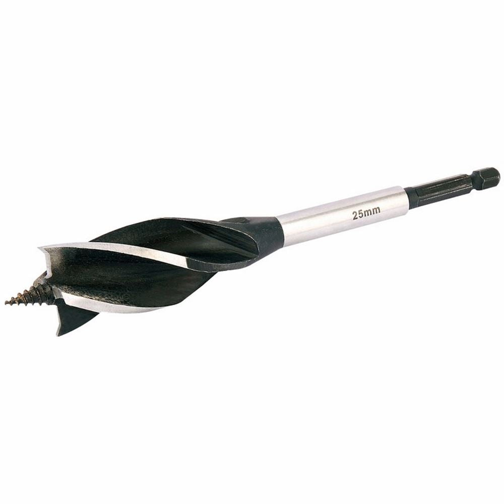 Draper 4 FLUTED AUGER BIT 25MM 35128 4 Fluted Auger Bits, 165mm