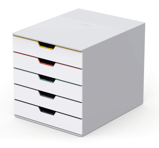 Durable VARICOLOR Desktop Organiser 5 Drawer Colour Coded Modular Storage | A4+