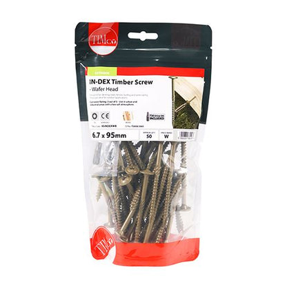 TIMCO Wafer Head Timber Screw- Green 6.7 x 95 Green Pack 50