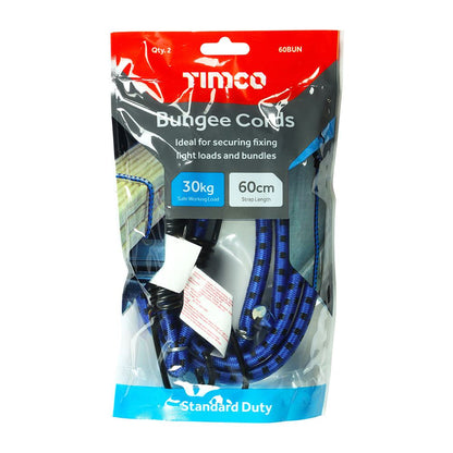 TIMCO Bungee Cords - Standard Dia.8mm x 60cm Pack 2