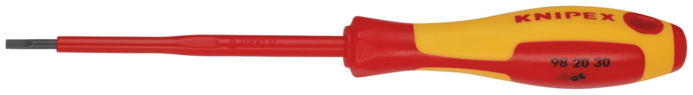Draper 3MM SLOTTED SCREWDRIVER 98 20 30 VDE Insulated Screwdriver, 3.0 x 100mm