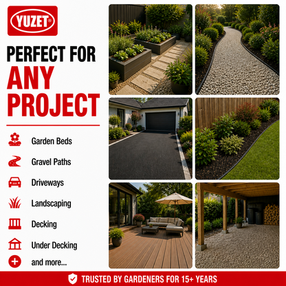 Yuzet Heavy Duty Weed Control Ground Cover Membrane Landscape Fabric - 1m / 2m / 3m / 4m / 5m Widths