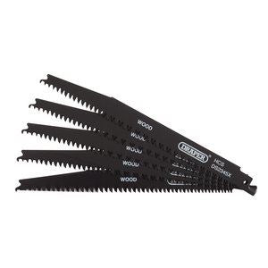 43063 Draper Reciprocating Saw Blades for Wood and Plastic Cutting, 200mm, 6-10tpi (Pa Professional Trade DIY Workshop Garage Use